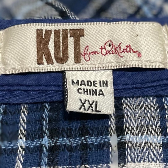 Kut From The Kloth XXL Blue Plaid Shirt – Casual, Cozy, Everyday Style - Picture 2 of 7